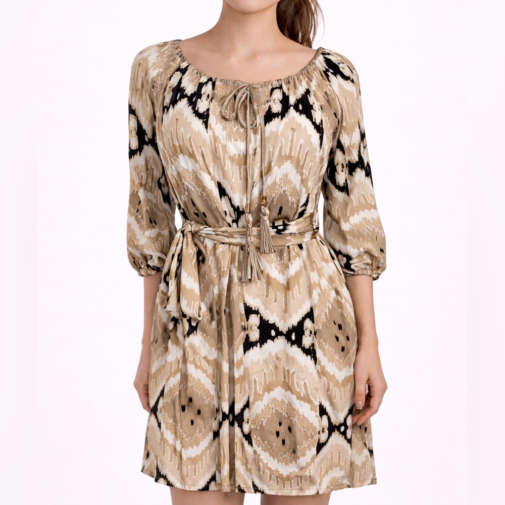 Vince Camuto Belted Dress | Tan Black | Women’s Size 0 (NWT $130)
